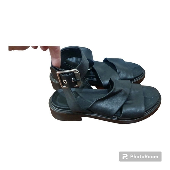 RAG & BONE SLAYTON SANDAL BLACK STRAPPY ITALIAN LEATHER Saze EU37 Women’s 7 $350 - Picture 7 of 11